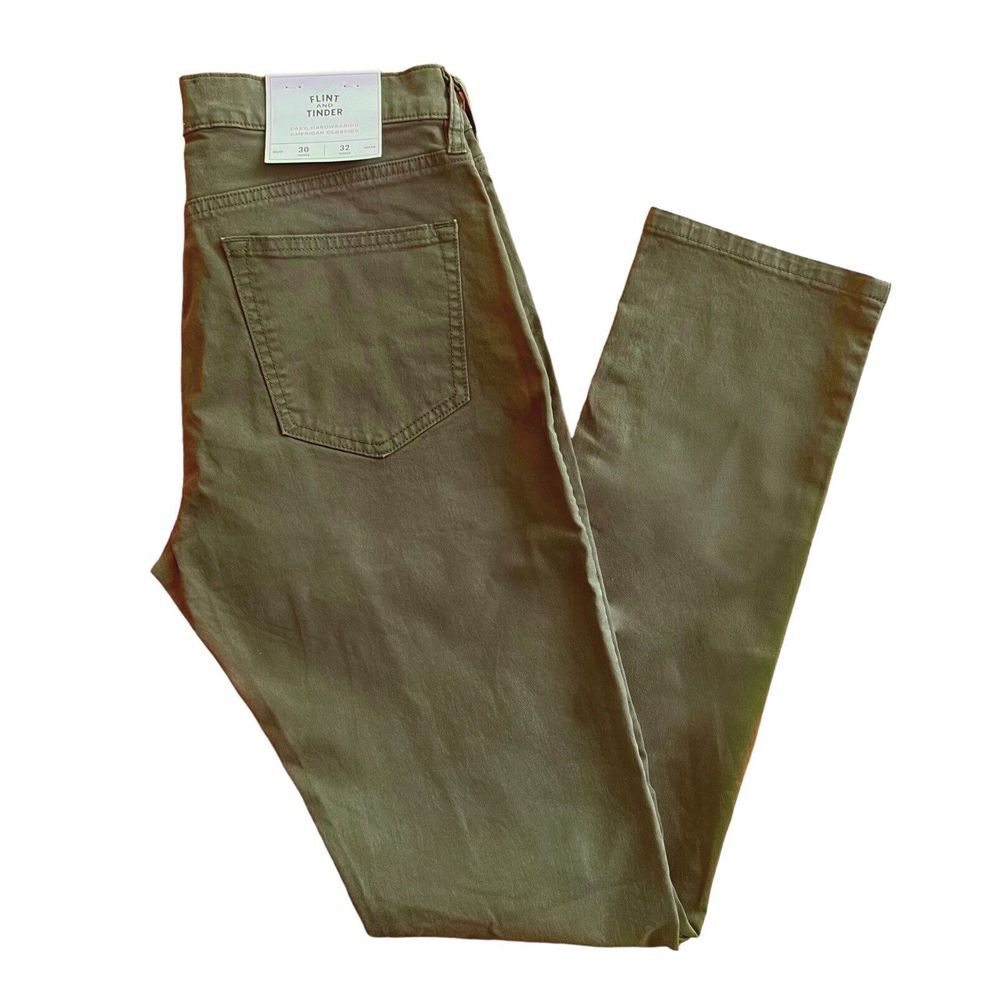 Flint and Tinder Men's 365 Pant Slim Fit Stretch Pant Olive Green - 30 x 32